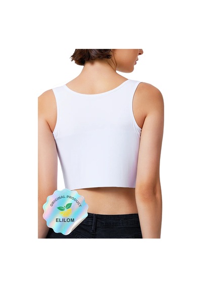 Elilom Göğüs Gizleyici Korse Unisex Jinekomasti Ve Tomboy İçin Düz Silüet Atlet Beyaz