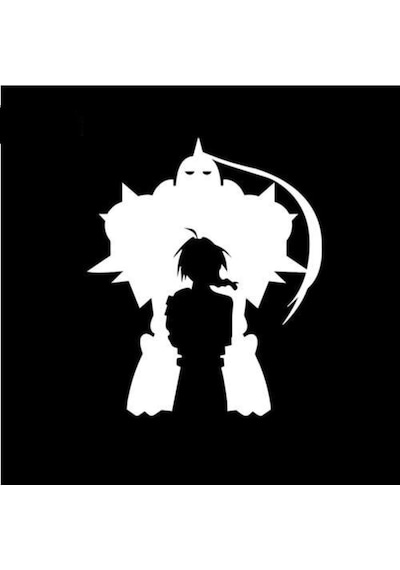 Fullmetal Simyacı Araba Sticker Beyaz Renk 18Cm