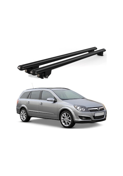 Kanca Astra H Kombi 2007-2010 Uyumlu Siyah Kilitli Ara Atkı 110cm Port Bagaj Tavan Barı