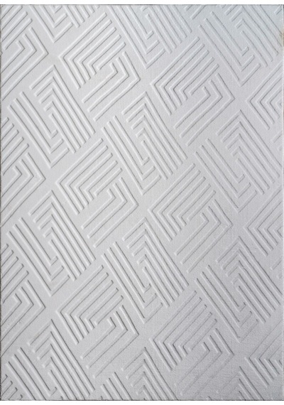 Plato Halı Opqo Ekselans Premium Oturma Odası, Salon, Antre Yıkanabilir Polyester Kaymaz Taban Beyaz Halı