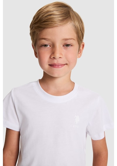 U.S. Polo Assn. Erkek Çocuk Beyaz Tişört Basic 50325555-vr013
