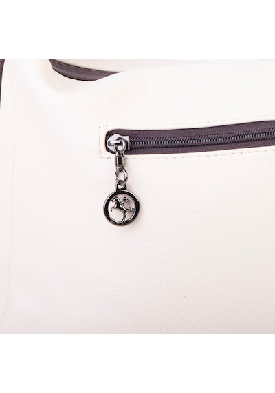 Nas Bag Çok Gözlü Kadın Omuz Ve Çapraz Çanta 33x25 Cm Krem Kahve Victoria