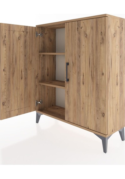 Arges Şifonyer 2 Raflı 2 Kapaklı 88x30x106 Çam-çam Çam