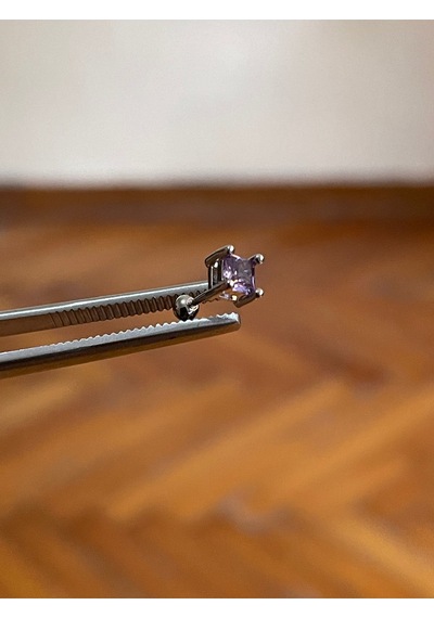 316 L Cerrahi Çelik Dudak Piercing Kıkırdak Helix Tragus Conch Zirkon Taşlı Figürlü Piercing Turuncu