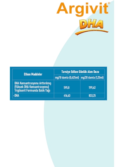 Argivit Dha Damla Balık Yağı 2 x 10 ML