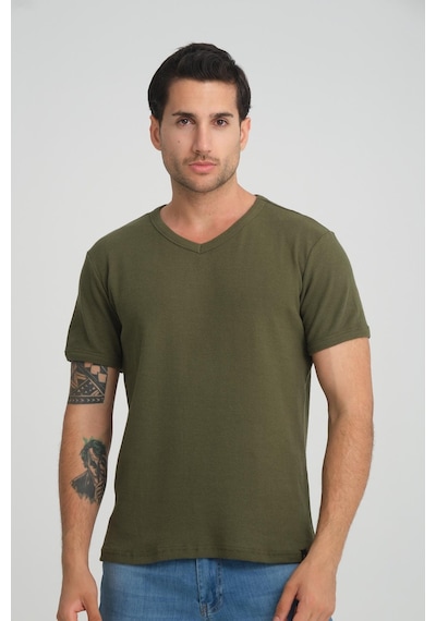 Alexander Gardi Alexandergardı Fitilli V Yaka Regular Fit T-shirt E24-74602 001 Alexander Gardi Alexandergardı Fitilli V Yaka Regular Fit T-shirt E24-74602 001