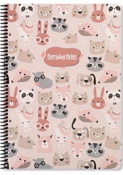 Keskin Color Animal Friends Spiralli Hayvanlar Karton Kapak 80 Yaprak A4 Kareli Defter Ozelalan1