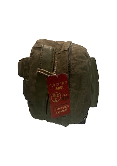 Old Cotton Cargo Kaliteli Vintage Salaş Disayn Günlük Sırt Gezi Okul Kamp Çantası 28cm X 45cm Haki