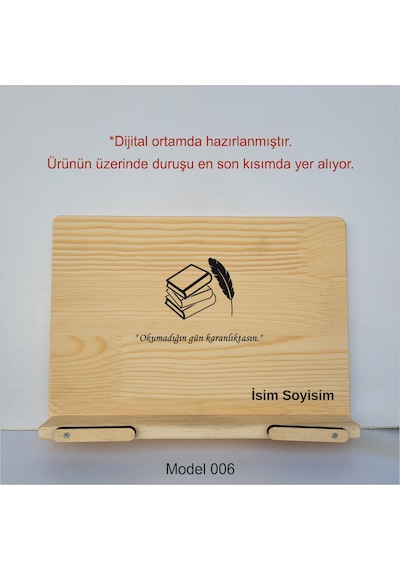 Münzevi Masaüstü Ahşap Rahle/tablet/kitap Tutucu-model006