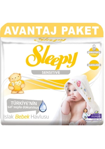 Sleepy Islak Havlu Mendil 90 Yaprak Sensitive 3 Lü Pk Avantaj Pk
