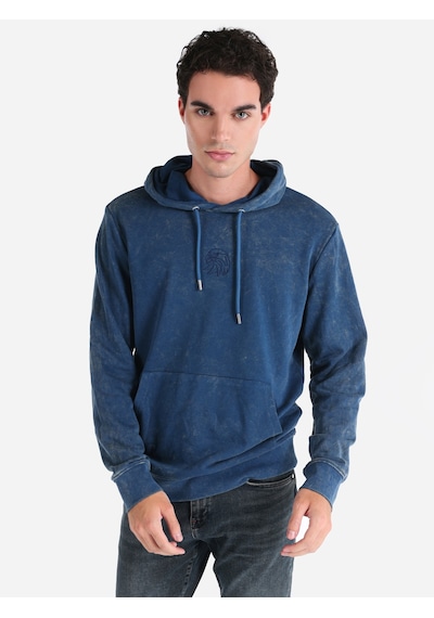 Colin's Colins Regular Fit Baskılı Kapüşonlu Mavi Erkek Sweatshirt Cl1065602 İndigo
