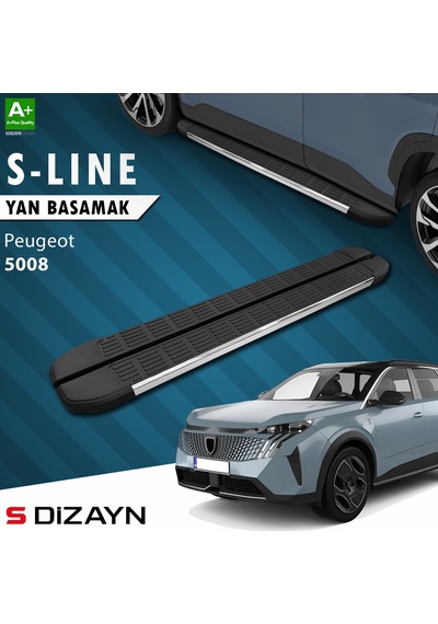 S-dizayn Peugeot 5008 3 Elektrikli S-line Krom Yan Basamak 203 Cm 2024 Üzeri A+ Kalite