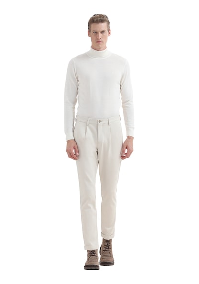 Ramsey Bej Düz Örme Regular Fit Casual Pantolon