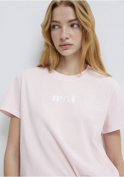 Mavi - Mavi Logo Baskılı Pembe Tişört 1612241-89200 Pembe