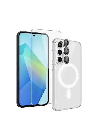 Teleplus Samsung Uyumlu Galaxy S25 Fe Kılıf Manyetik Araç Tutuculu Kılıf Ekran Ve Lens Koruyucu Şeffaf