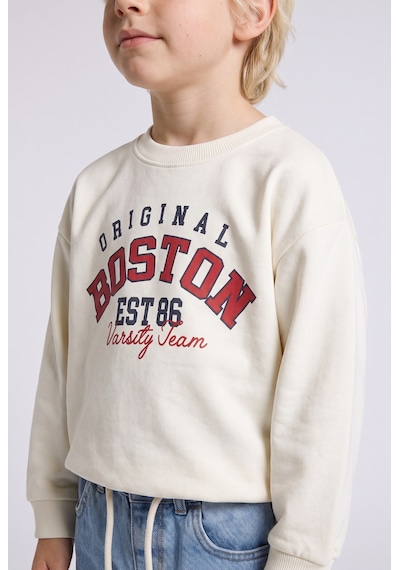 Defacto %100 Pamuk Bisiklet Yaka Baskılı Sweatshirt Erkek Bebek H8402a526auwt34 Beyaz-wt34