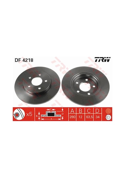 Ford Mondeo 3 2003-2007 Arka Fren Diski Trw 4098427
