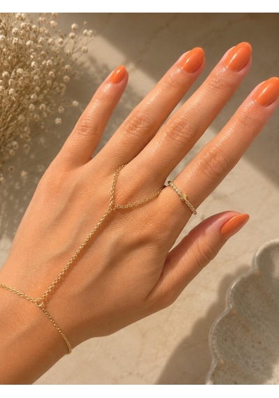 Minimal Yonca Gold Yüzük Çok Renli