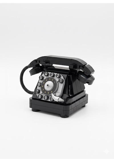 Miniblocks Vintage Çevirmeli Telefon Yapım Seti 240 Parça