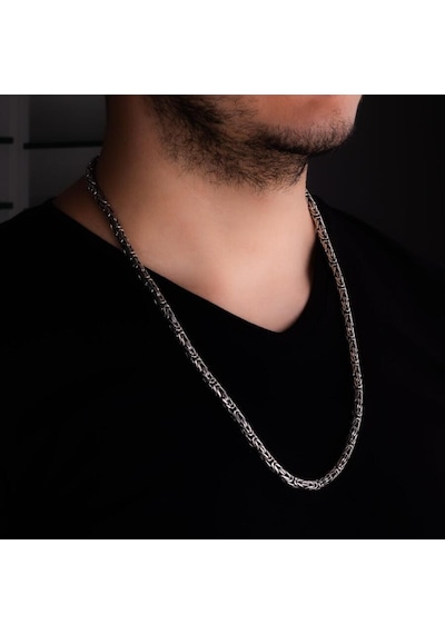 Gümüş Kral Zincir Erkek Kolye Kalın 55 Cm 70 Gr Kral01 (31175635)