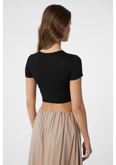 Antioch Basic Crop Kadın Top Siyah