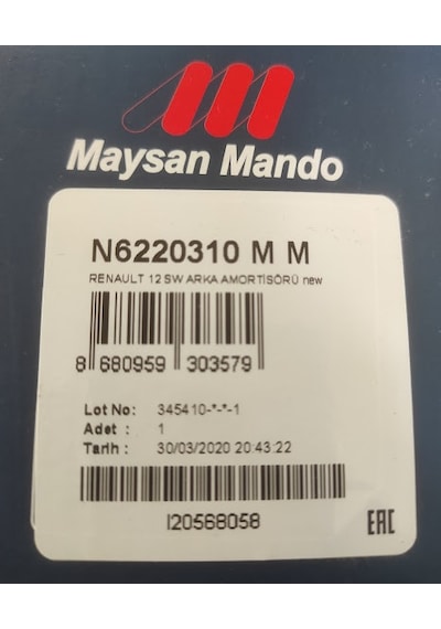 Renault R12 Toros Sw Arka Amortisör Maysan 7702127209