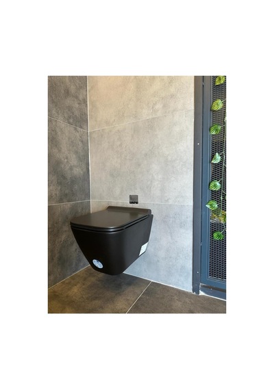 Seramiksan Saturn A141201H Kanalsız Asma Klozet + Yavaş Kapak Mat Siyah