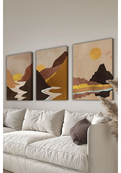 Artavessa Dekoratif 3 Parça Kanvas Tablo - 3CNVS8
