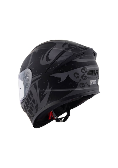 50.x Bones Mat Siyah-gri Kask Mat Sıyah-grı