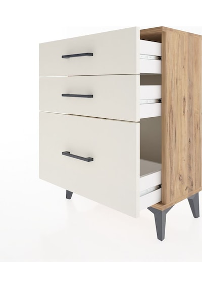 Arges Komodin 3 Çekmeceli 60x30x80 Çam-aytaşı Atlas Çam
