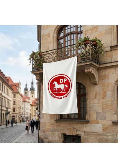 Demokrat Parti Bayrağı Premium Raşel Kumaş 150x225 Cm Diğer