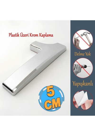 Yapışkanlı Kapı Numarası Küçük Boy 50 Mm 5 Cm Numara 1 Rakam Bir Sayısı Krom Renk Numaralar 1 Adet Diğer