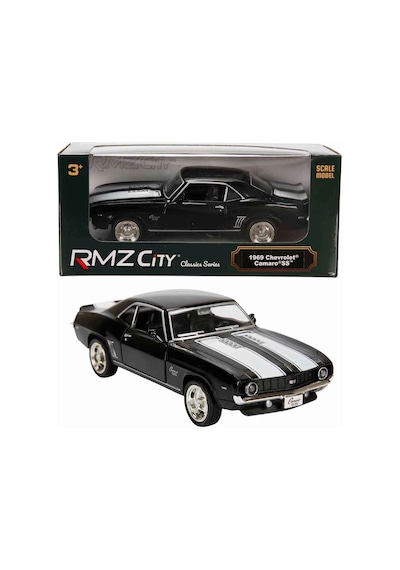 1:32 Rmz City Alman Klasikleri Serisi Die Cast Çek Bırak Model Araba - Siyah 1969 Chevrolet Camaro