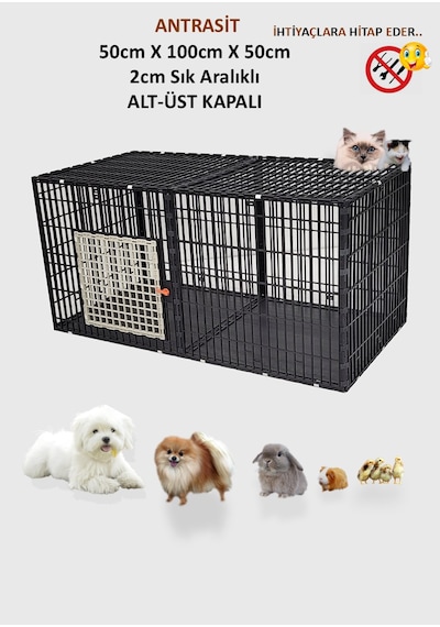 Leganest Alt Üst Kapalı Kedi Köpek Kafesi 50 x 50 x 100 CM