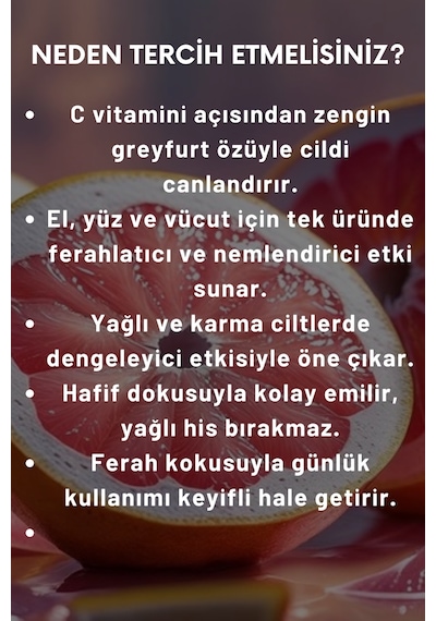 Naturix Greyfurt Özlü  El Yüz Vücut Losyon 250 ML
