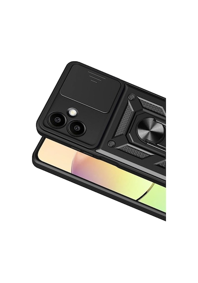 Galaxy  Uyumlu  A07 4g Pars Lens Yüzüklü Silikon - Siyah