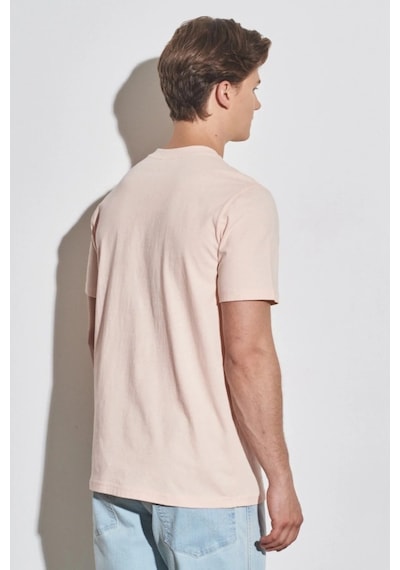 Wrangler Erkek Pembe Bisiklet Yaka Tişört W231243590 Pembe