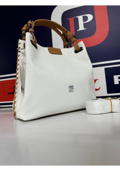Just Polo Kadın Gofraj Desenli Mıknatıslı Çıtçıt Kapama El Ve Omuz Çantası Mh4031mh Beyaz Camel