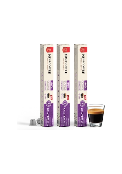Nish Coffee Single Orijin Kapsül Kahve Guatemala Nespresso Uyumlu 3lü Set 30 Kapsül Kapsül Kahve