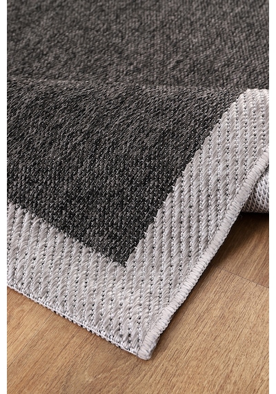 Elit Premium Sisal Jut Halı 1401 Hav Ve Toz Yapmaz Bordürlü Halı Siyah-gri Siyah