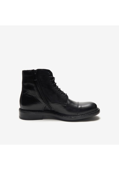 Nero Black Bot Erkek 9824 Exton Soft Lace-up Boot With Side Zip siyah