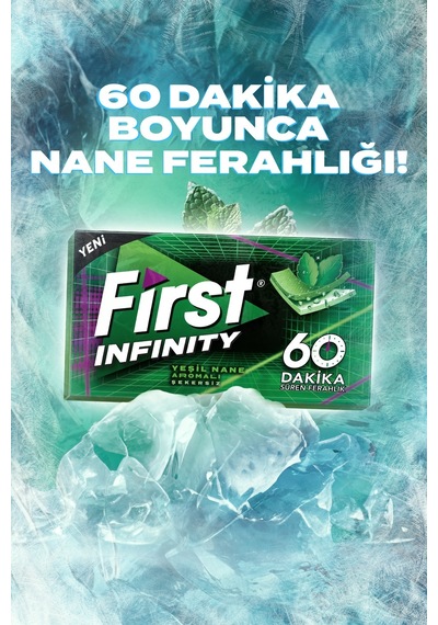 First Infinity 60 Dakika Yeşil Nane Aromalı Şekersiz Sakız 12'li