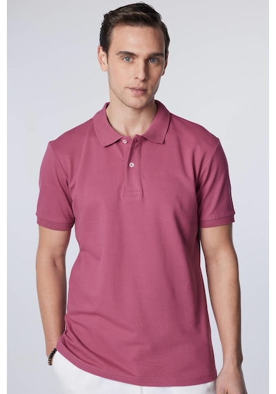 Tudors Erkek Slim Fit Dar Kesim %100 Pamuk Düz Pike Mor Polo Yaka Tişört-30530-lila Mor Lila