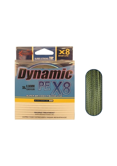 Captain Dynamic Soft Pe 8 Örgü Spin İp Misina 300mt Yeşil 0,28mm - Standart