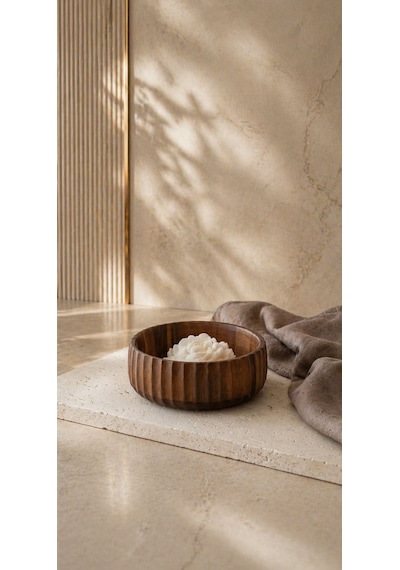 Akasya Curve Kase 15 Cm- Akasya Büyük Boy Kase- Mien Curve Case 15 Cm Kahve Tonları
