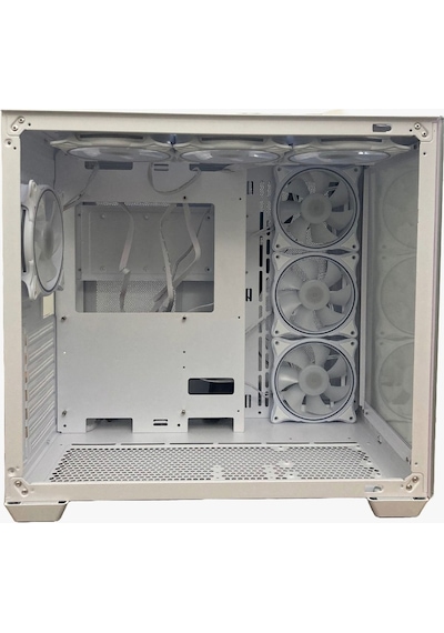 GAMEFORCE Lıquıd Beyaz 7x120 Mm Fanlı Rgb Kumandalı Kontrolcülü ATX Oyuncu Bilgisayar Kasası Liquid Beyaz