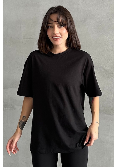 Kadın Oversize T-shirt Siyah