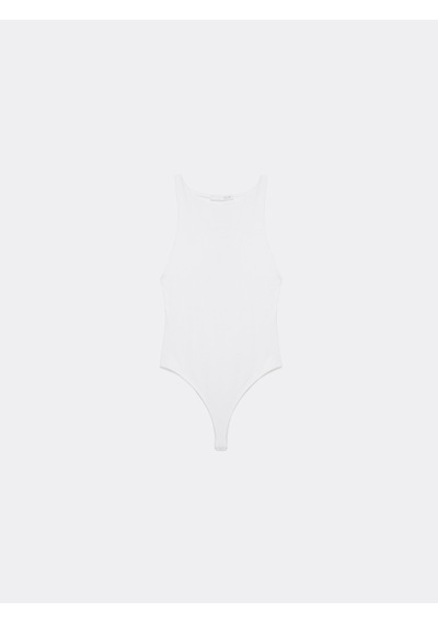 Dilvin 32836 Halter Yaka Bodysuit-beyaz