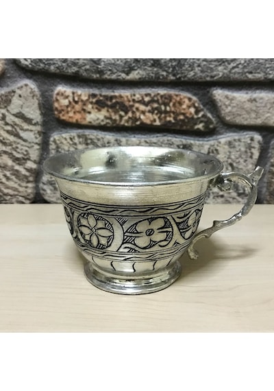 İşlemeli Eskitme Bakır Tas