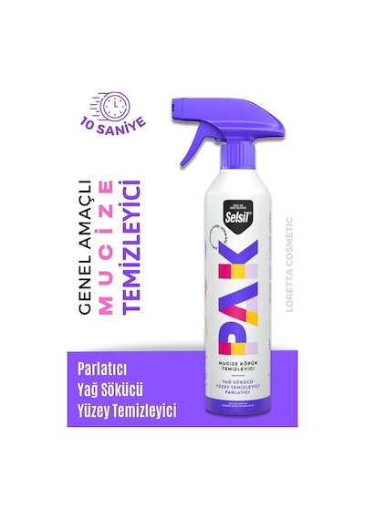 Pak 500 Ml Mucize Köpük Temizleyici Sprey Yağ Sökücü Yüzey Temizleyici Parlatıcı